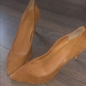 JCrew suede tan pumps